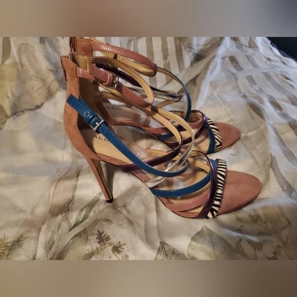 Mixed Print Strappy Stilettos - Picture 3 of 3